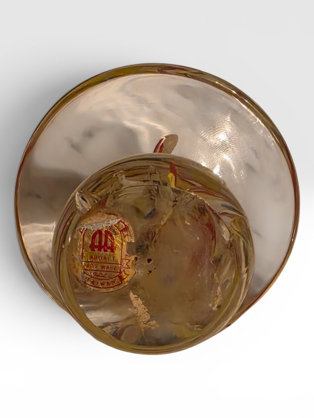 Art Glass Lenwile Ardalt Mushroom Paperweight with Brass Frog - Picture 6 of 6